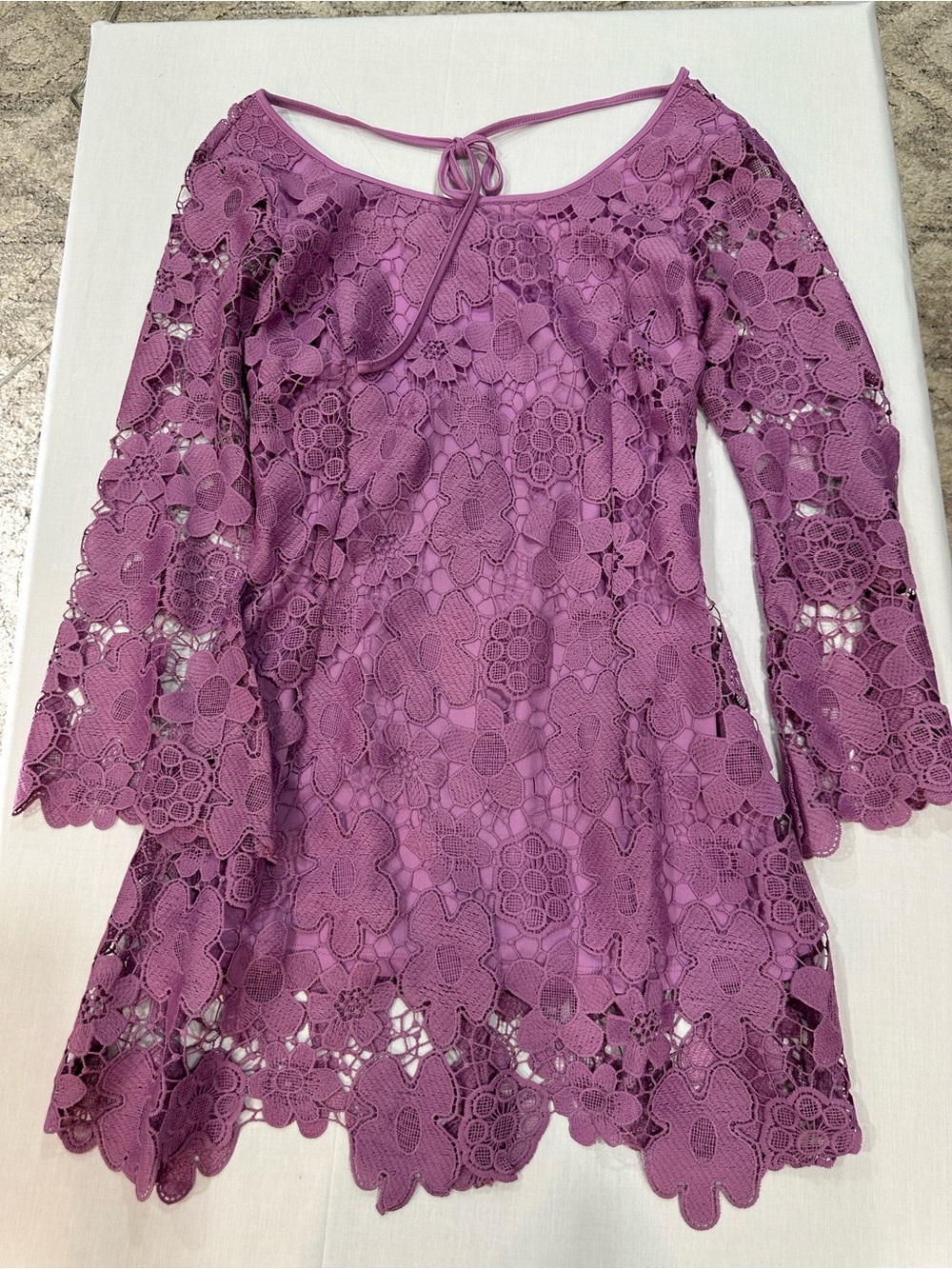 Wishlist Apparel Lace Long Sleeve Dress in lilac